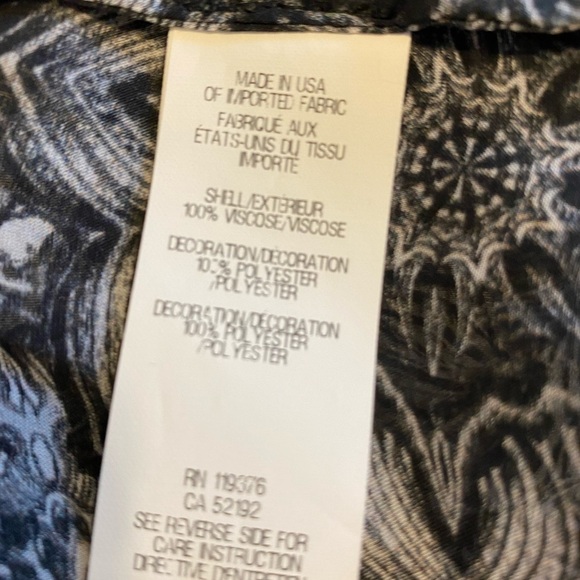 Helmut Lang Sleeveless Mandala Abstract Top Black Sz. M - Picture 2 of 6